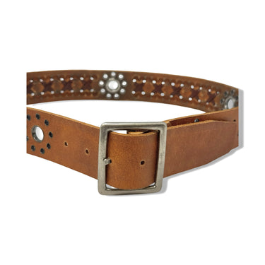 Vintage R.J. Graziano Woven Grommet Leather Belt