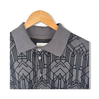 Billy Reid Asphalt Stained Glass Sweater Polo