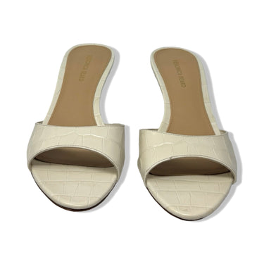 Veronica Beard Parchment Croc-Embossed Tia Slide Sandal