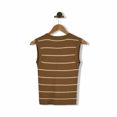 Heartloom Striped V Neck Button Down Vest