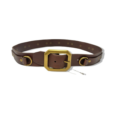 Flat Stud Geometric Buckle Belt