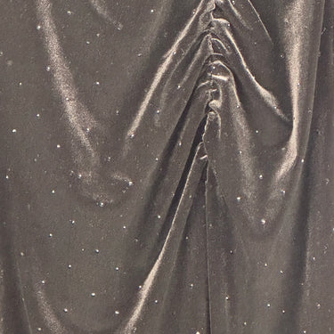 Shoshanna Asymmetric Neckline Rhinestone Velvet Dress