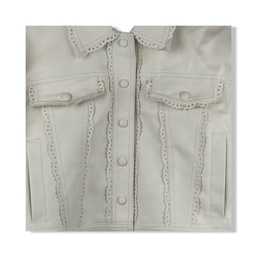 BLANKNYC Faux Leather Cropped Trucker