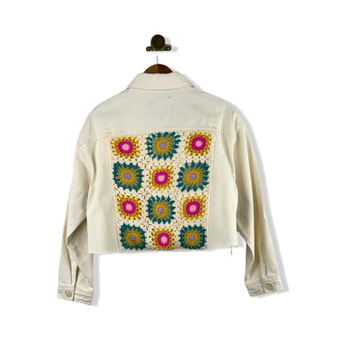 BLANKNYC Crochet Cropped Denim Jacket