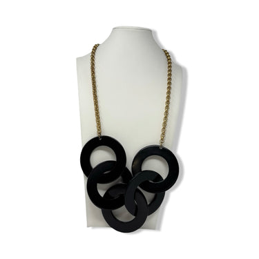Vintage R.J. Graziano Circular Pendant Belcher Chain Necklace