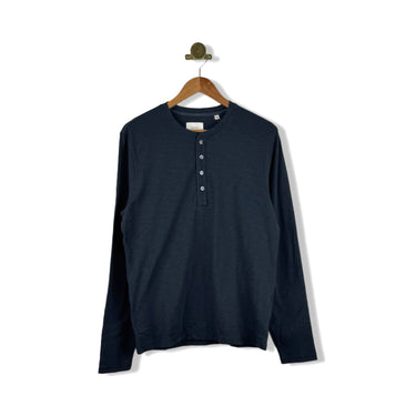 Billy Reid Long Sleeve Organic Cotton Henley