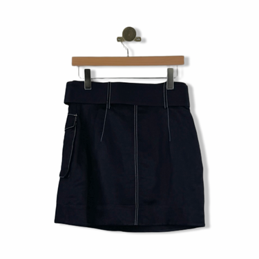 Shonajoy Linen Blend Cargo Mini Skirt