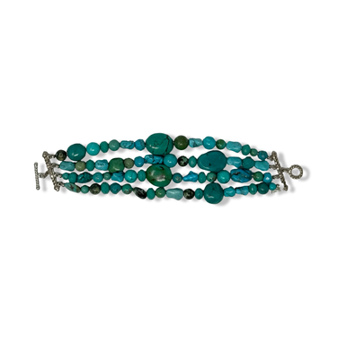 Vintage R.J. Graziano Layered Turquoise Stone Bracelet