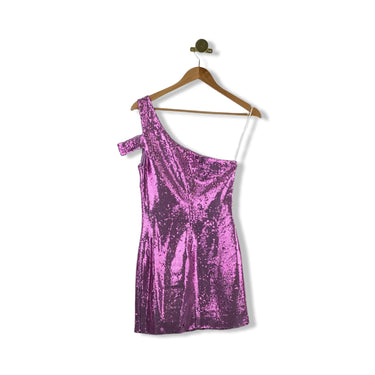 Likely Asymmetric Sleeve Sequin Mini Dress