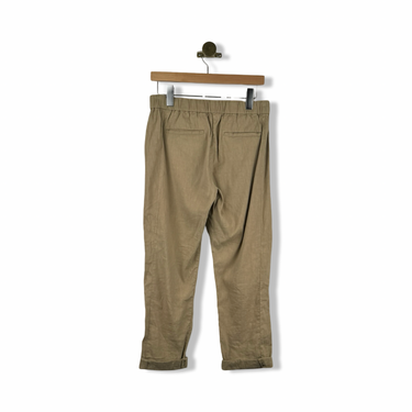 Theory Cropped Linen Blend Pants
