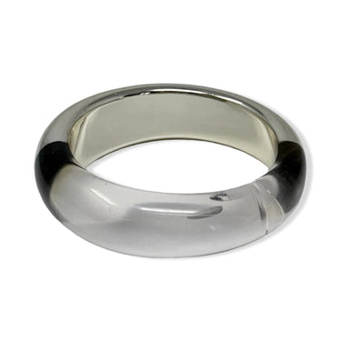 Vintage R.J. Graziano Chrome Clear Bangle Bracelet
