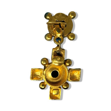Vintage R.J. Graziano Cross Stud Drop Earring