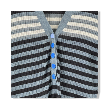 Diane Von Furstenberg Striped Rib Knit Top