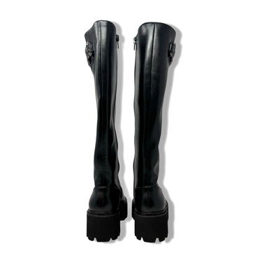 Charles & Keith Imogen Rose-Motif Chunky Knee-High Boots