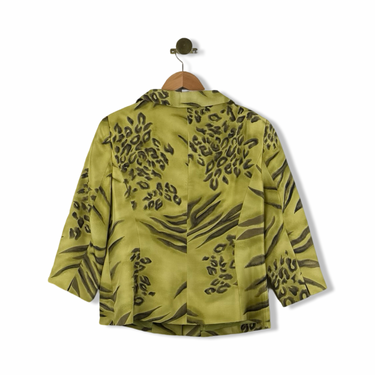 Vintage Sandra King Animal Print Silk Blazer