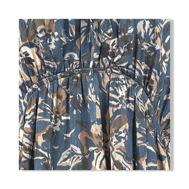 Grade and Gather Printed Satin Midi Dress