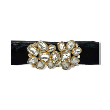 Vintage R.J. Graziano Velvet Rhinestone Buckle Belt