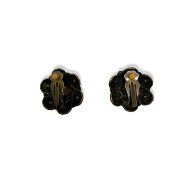 Vintage R.J. Graziano Floral Ornate Clip On Earrings