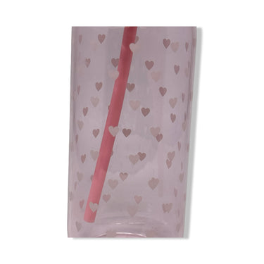 Draper James Heart Glass Tumbler with Straw