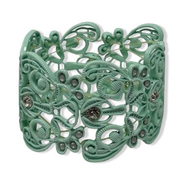Mint Embellished Bracelet and Earrings Set