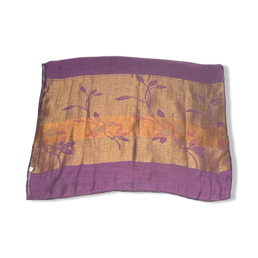 Metallic Silk Floral Panel Scarf