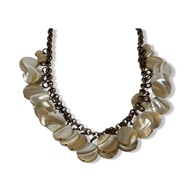 Vintage R.J. Graziano Flat Shell Bead Necklace