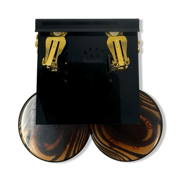 Vintage R.J. Graziano Braided Metal and Studded Medalion Dangle Clip On Earrings