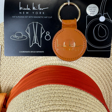 Nicole Miller Metallic Ombre Hat & Ruana Set