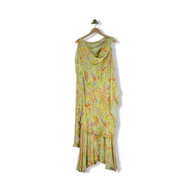 Vintage Richiliene Paisley Maxi Dress With Matching Cape