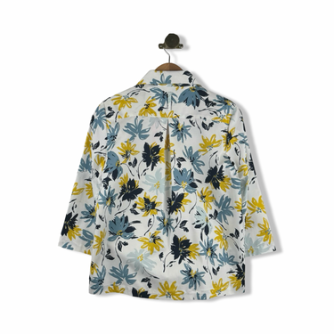 Kal Rieman 3/4 Sleeve Ginna Seafoam Floral Top