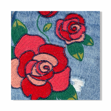 BLANKNYC Rose Embroidery Reeve High Rise Denim Short