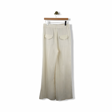 Zara Linen Blend Pleated Wide Leg Pants