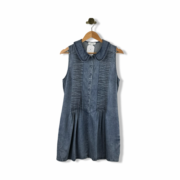 Heartloom Pleated Peter Pan Collar Denim Dress – RefindNYC by Housing Works
