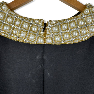Vintage Victor Costa Faux Pearl Trim Dress