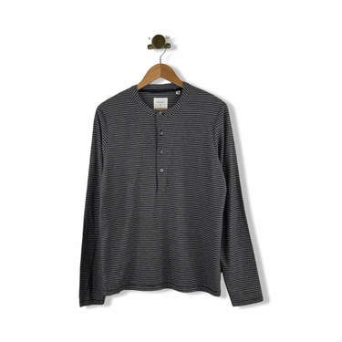 Billy Reid Long Sleeve Ribbon Stripe Louis Henley