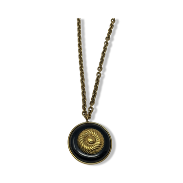 Vintage R.J. Graziano Long Link Chain Circular Pendant Necklace