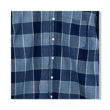 Billy Reid Indigo Jacquard Tuscumbia Shirt