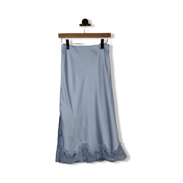 Dress Forum Dull Satin Lace Hem Pencil Skirt