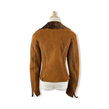 Shearling Suede Contrast Stitch Jacket