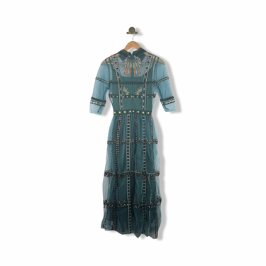 Embroidered Mesh Party Dress