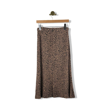 Reformation Leopard Print Midi Skirt