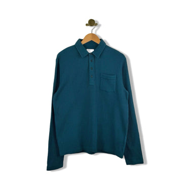 Billy Reid Long Sleeve Waffle Polo Shirt