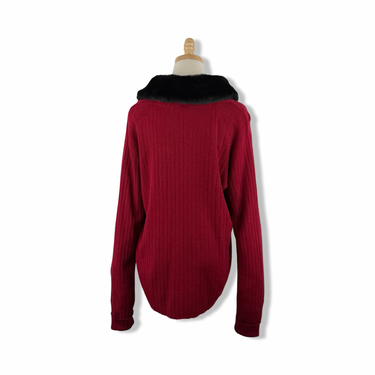 Vintage Emma James Faux Fur Collar Cardigan