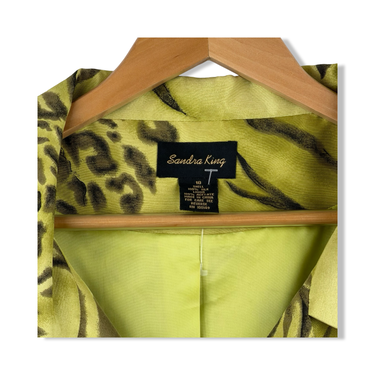 Vintage Sandra King Animal Print Silk Blazer