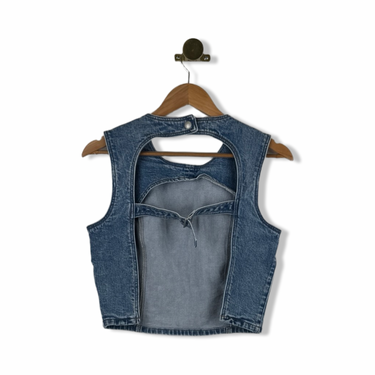 BLANKNYC Backless Cropped Denim Top