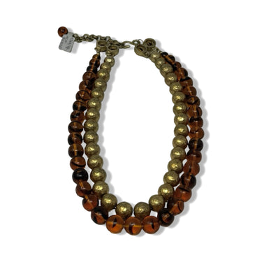 Vintage R.J. Graziano Dual Tone Layered Bead Necklace