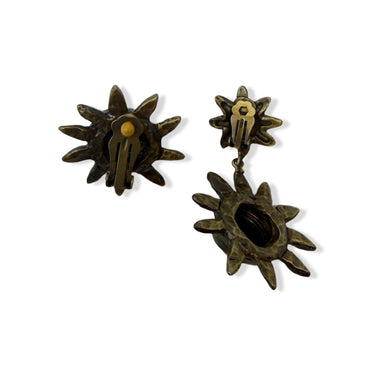 Vintage R.J. Graziano Asymmetric Sun Clip On Earrings