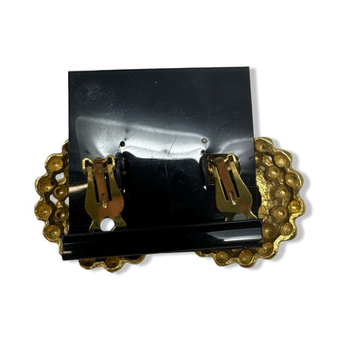 Vintage R.J. Graziano Large Round Cabochon Clip On Earrings