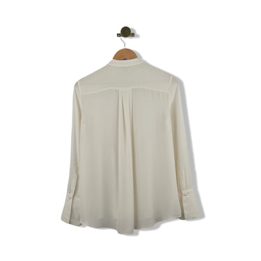 Ann Taylor Tie Neck Ruffle Blouse