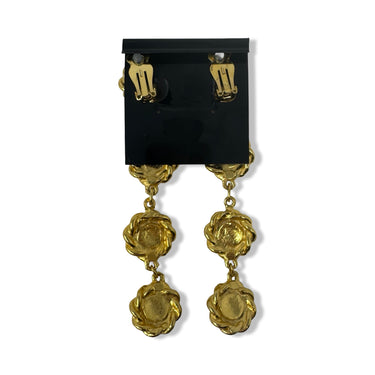 Vintage R.J. Graziano Small Cabochon  Dangle Clip On Earrings